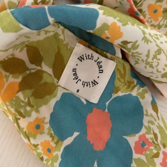 With Jean Rendezvous Floral Halter Wrap Top Size Small Boho Festival - Picture 6 of 6